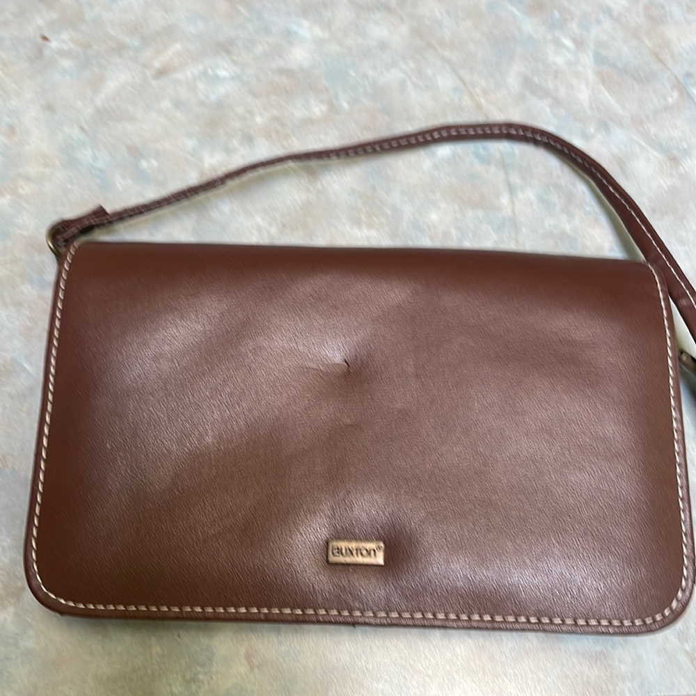 Buxton brown leather purse